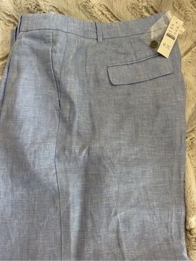 J. Crew Wide-Leg Linen-Blend Pants in Light Blue